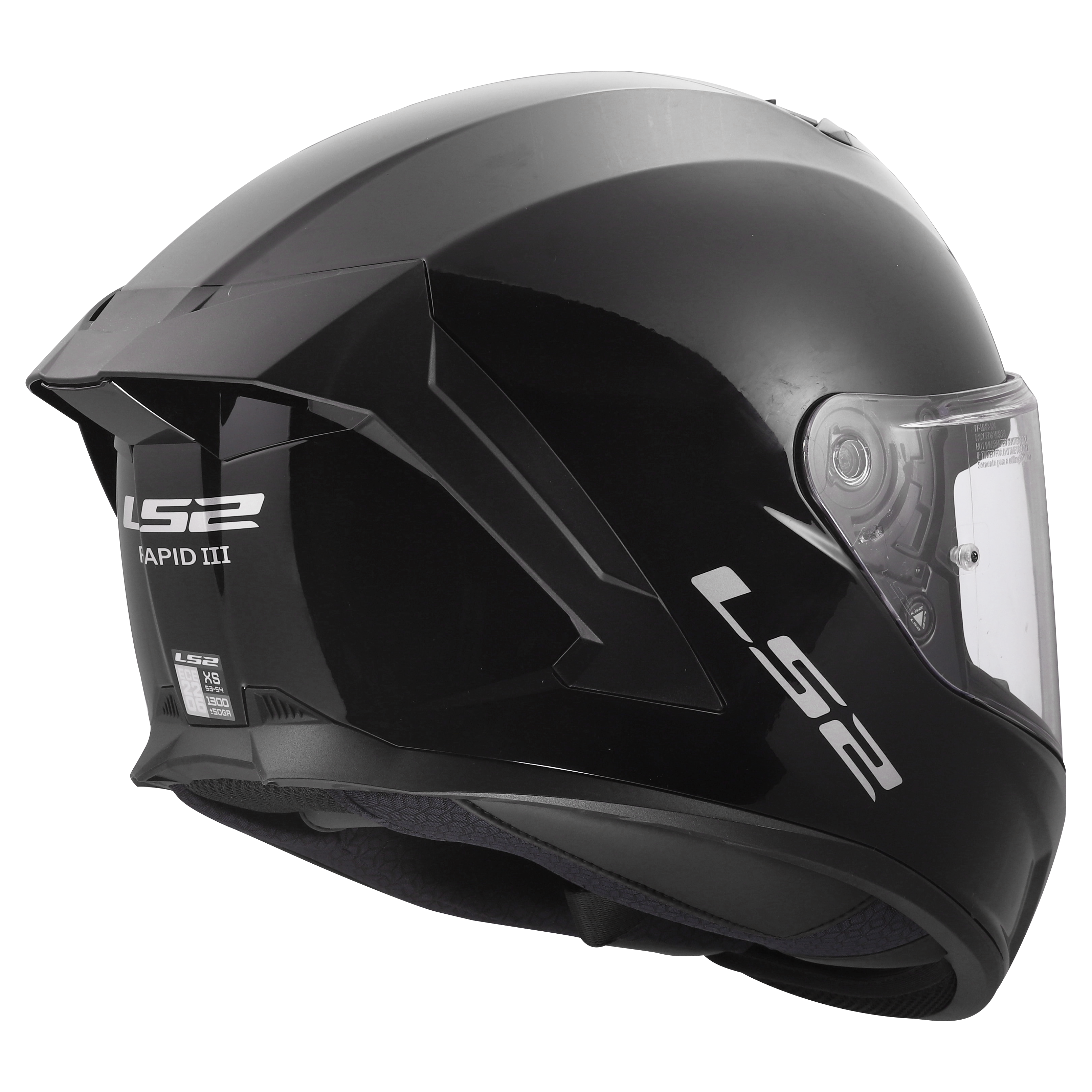 LS2 FF820 RAPID III SOLID GLOSS BLACK 168200012 (4)